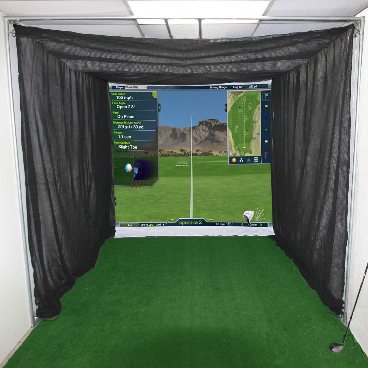 Cimarron Sports 10'x10'x10' Masters Simulator Net with Frame Kit 10x10GNSK