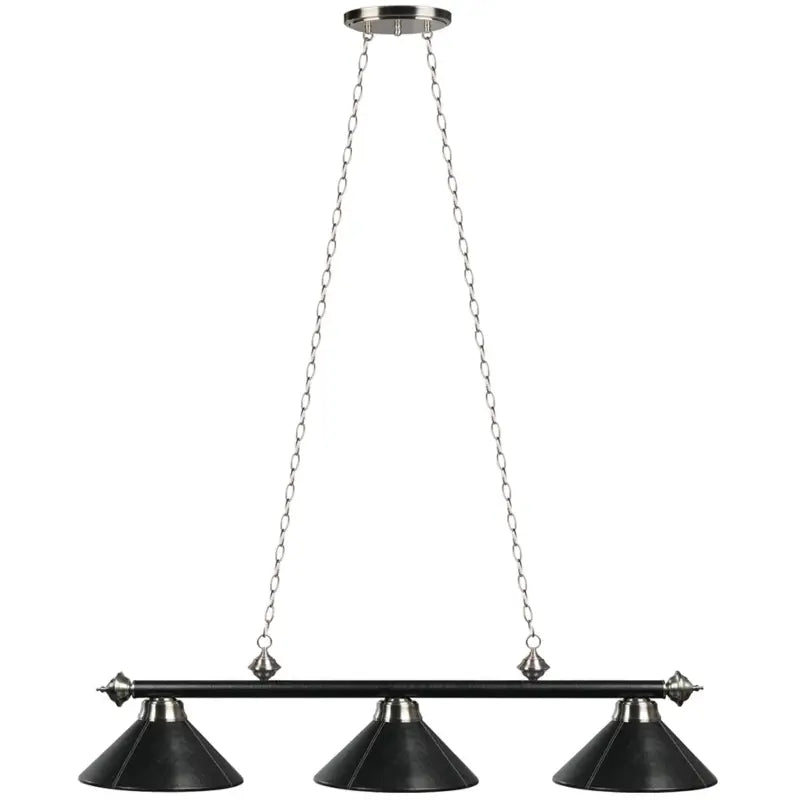 RAM Game Room 3 LT-54" BILLIARD LIGHT-LEATHER/BLACK B54-LTHR BLK