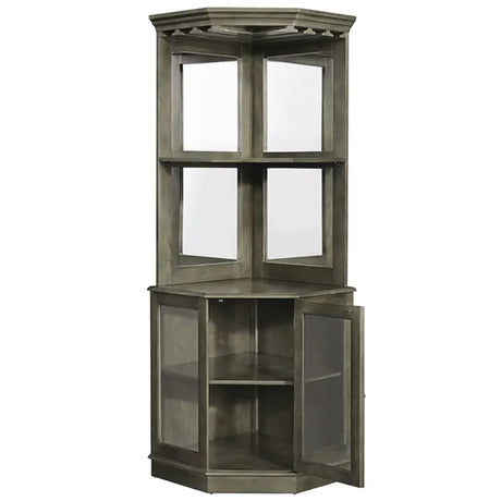 Ram Game Room Corner Bar Cabinet English Tudor – BRCB4 SL