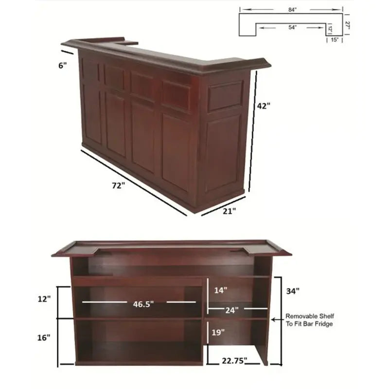 Ram Game Room - 84" BAR - CAPPUCCINO - DBAR84 CAP