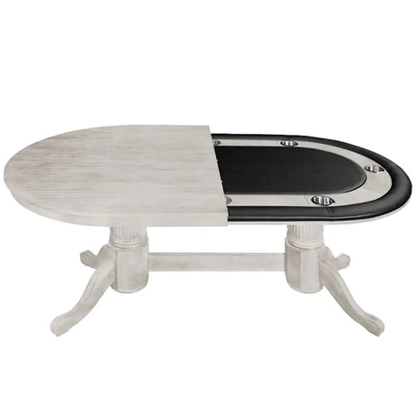 Ram Game Room 84" TEXAS HOLD'EM GAME TABLE - ANTIQUE WHITE GTBL84 AW