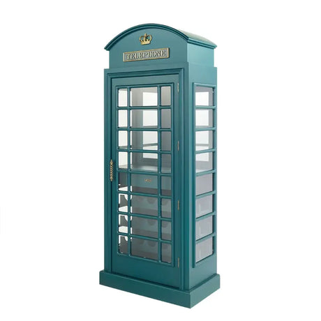 Ram Game Room OLD ENGLISH TELEPHONE BOOTH BAR CABINET OEBRCB - GREEN
