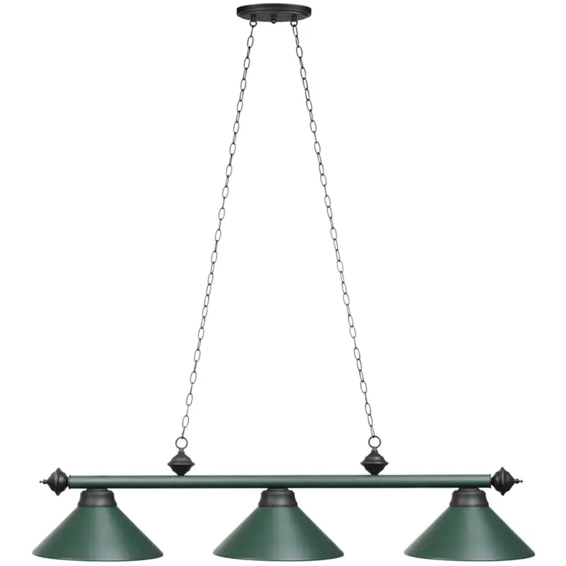 RAM Game Room 54" 3LT BILLIARD LIGHT- MATTE GREEN PR54 MGR