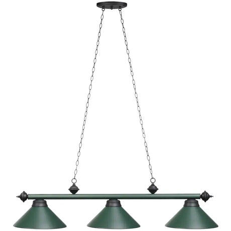 RAM Game Room 54" 3LT BILLIARD LIGHT- MATTE GREEN PR54 MGR