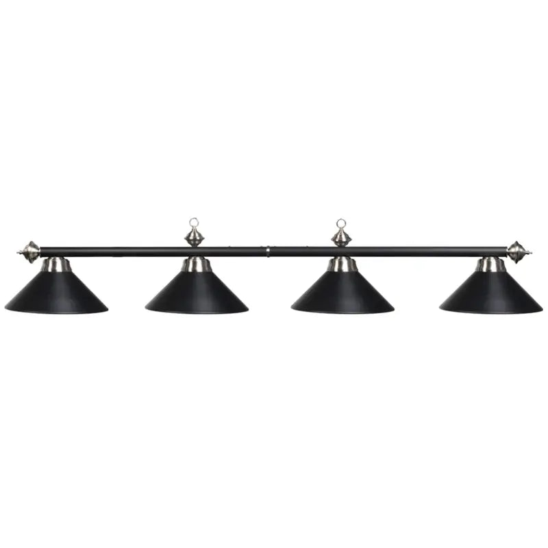 RAM Game Room 78" 4 LT BILLIARD LIGHT-MATTE BLK/ ST PR78 MB/ST