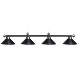 RAM Game Room 78" 4 LT BILLIARD LIGHT-MATTE BLK/ ST PR78 MB/ST