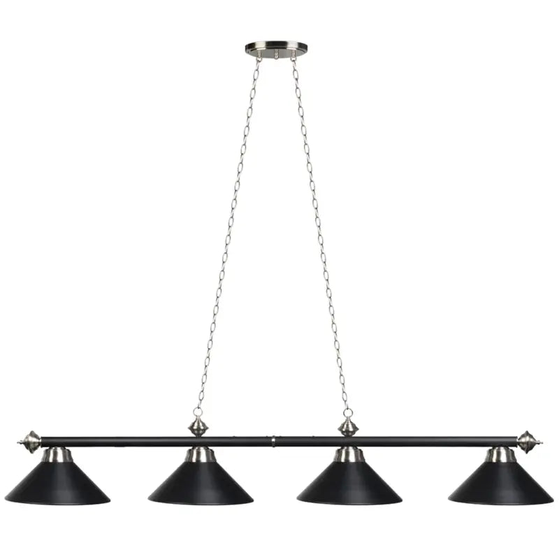 RAM Game Room 78" 4 LT BILLIARD LIGHT-MATTE BLK/ ST PR78 MB/ST
