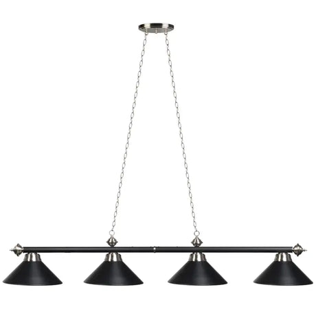 RAM Game Room 78" 4 LT BILLIARD LIGHT-MATTE BLK/ ST PR78 MB/ST